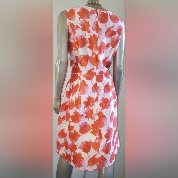 $5,000 NEW OSCAR DE LA RENTA TULIP PINK ORANGE SILK MIKADO RUNWAY DRESS US 8, 12 - Picture 6 of 12